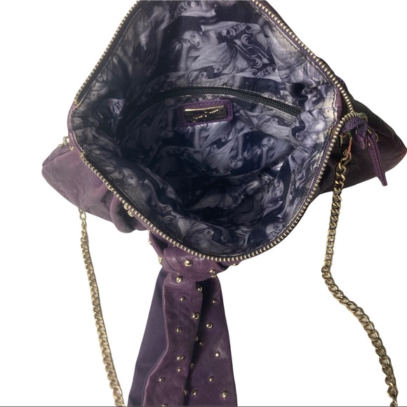 Junior Drake, Karel, Italian Leather, Textured Purple detachable gold tone chain - Picture 7 of 16